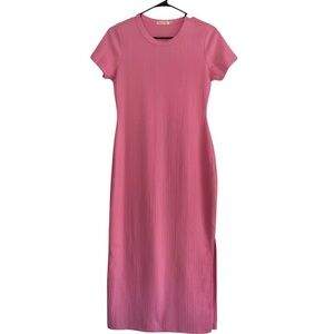 Hearts and Hips Pink Ribbed Bodycon Dress Size L